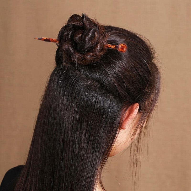 Baoblaze 6 Pieces Wood Hair Sticks Japanese Hair Chopsticks for Hair Pins for Women Long Handmade Craft 13cm - Image 5